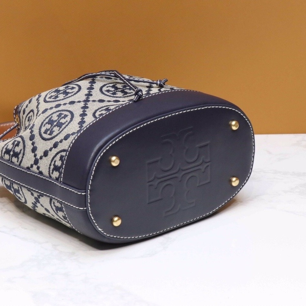 Tory Burch T Monogram Mini Bucket Bag - Picture 9 of 9